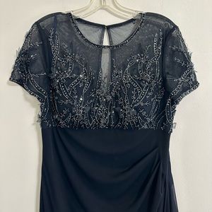 Gorgeous Navy Beaded Gown from Dillard’s